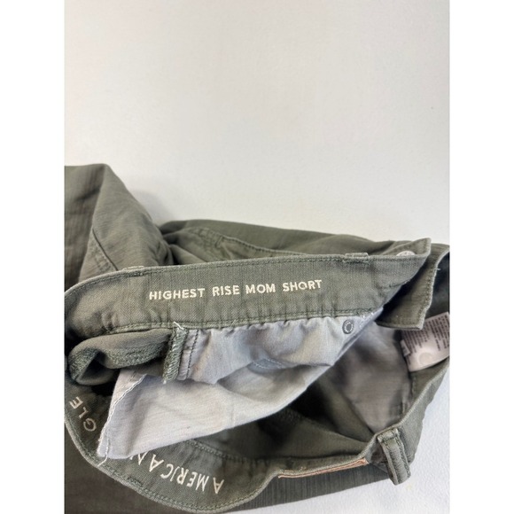 American Eagle Olive Green Distressed Denim Shorts High Waisted Size 2 - Picture 9 of 10